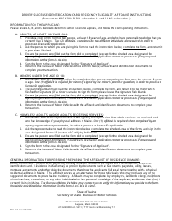 Form MVL-17 Driver's License/Identification Card Residency Eligibility Affidavit - Maine, Page 2