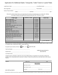 Document preview: Form MVD-355 Application for Additional Dealer, Transporter, Trailer Transit or Loaner Plates - Maine