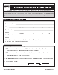 Document preview: Form FM05-3 Military Personnel Application - New York City, New York City
