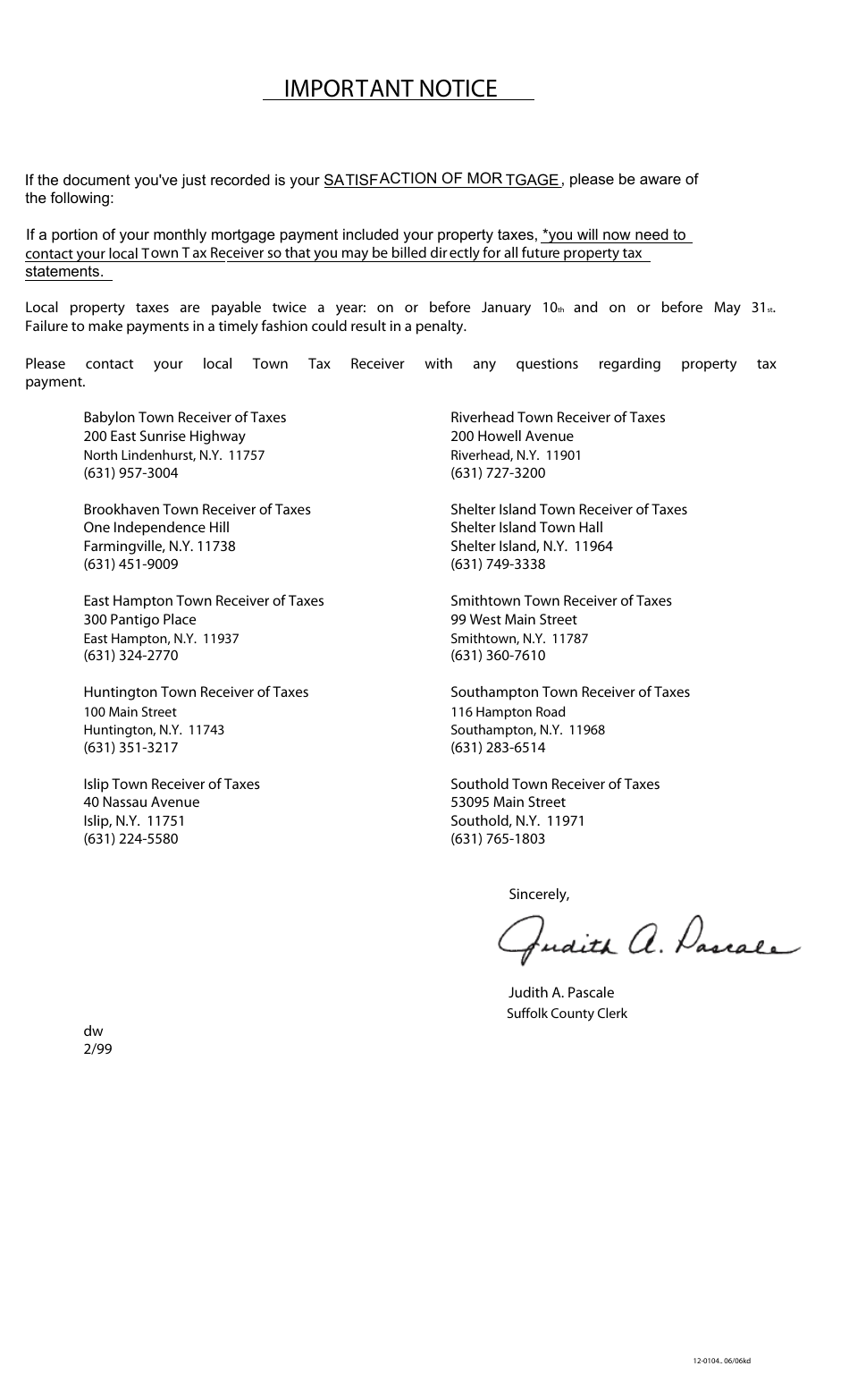 Suffolk County Recording and Endorsement Page - Suffolk County, New York, Page 2