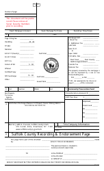Document preview: Suffolk County Recording and Endorsement Page - Suffolk County, New York