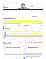 Document preview: Form AOC-025.1 Subpoena Duces Tecum - Kentucky