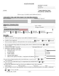 Form PC-003 Child Protection Financial Affidavit - Maine
