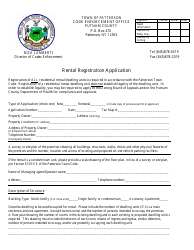 Rental Registration Application Form - Town of Patterson, New York
