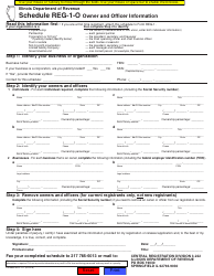 Document preview: Schedule REG-1-O Owner and Officer Information - Illinois