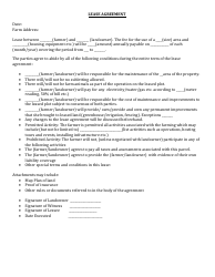Document preview: Farmland Lease Agreement Template