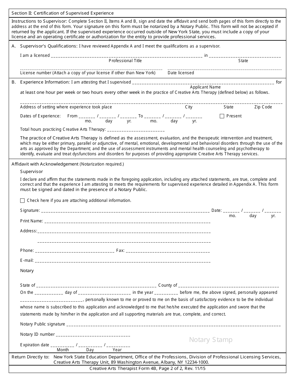 Form 4B - Fill Out, Sign Online and Download Printable PDF, New York ...