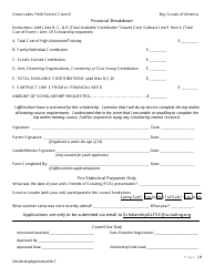 Scholarship Application Form - High Adventure &amp; Training - Boy Scouts of America, Page 2