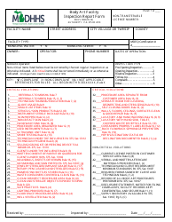 Form DHHS-1468 Body Art Facility Inspection Report Form - Michigan