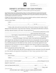 Sign Permit Application Form - Fulton County, Georgia (United States), Page 3