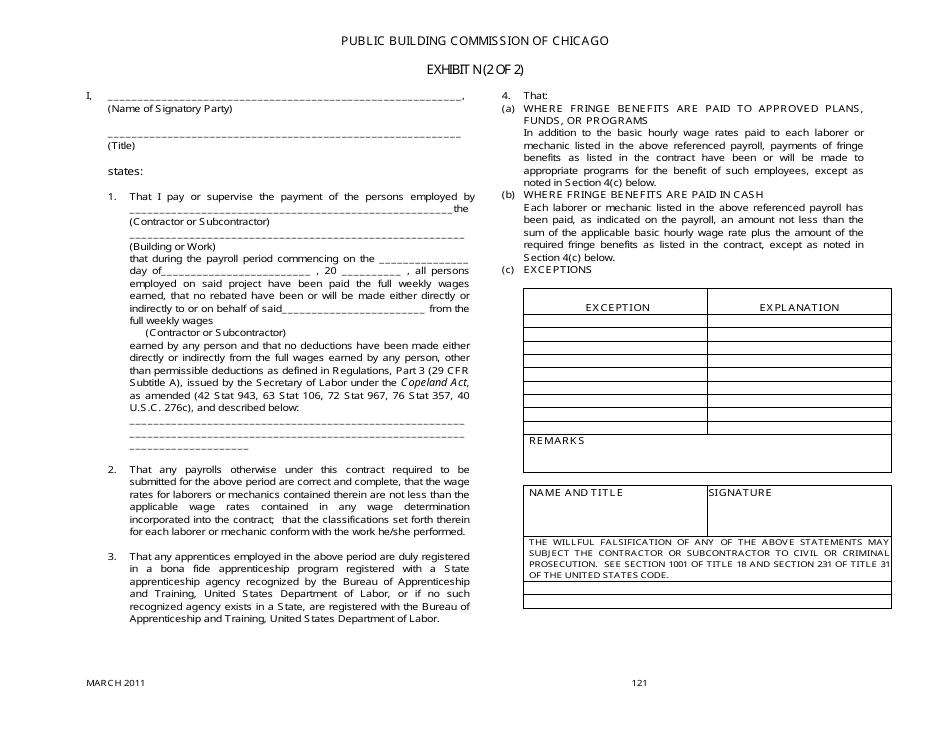 Form RE48 Exhibit N Fill Out, Sign Online and Download Printable PDF, City of Chicago