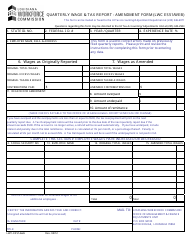 Form LWC-ES51 &quot;Quarterly Wage &amp; Tax Report - Amendment Form&quot; - Louisiana