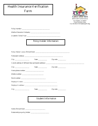 Document preview: Health Insurance Verification Form - a Place Called Home - Los Angeles, California