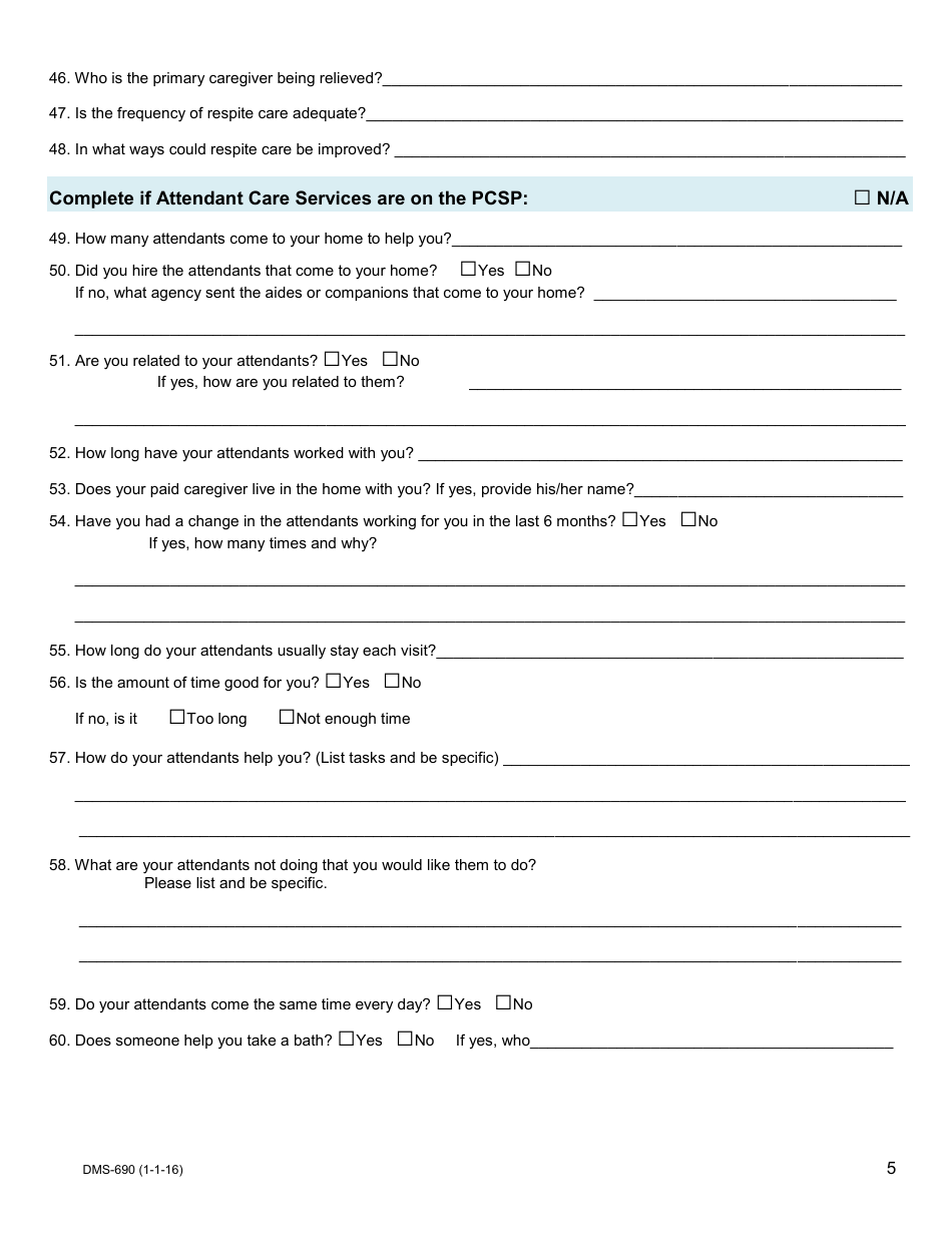 Form DHS-690 Targeted Case Management Contact Monitoring Form - Medicaid - Arkansas, Page 5