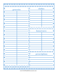 Document preview: Shopping List Template - Blue