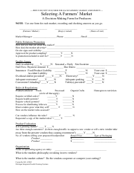 Document preview: Farmers' Market Assessment Form for Producers - Michigan Integrated Food & Farming Systems