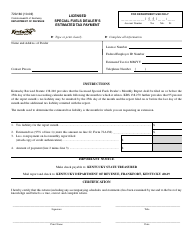Document preview: Form 72A160 Licensed Special Fuels Dealer's Estimated Tax Payment - Kentucky