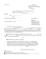 Document preview: Form 16-B Order for Certified Copy of Adoption Order (After Sealing of Records) - New York