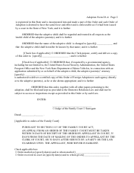 Adoption Form 28-A Order of Foreign Adoption (And Name Change) - New York, Page 2