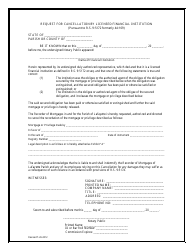 Document preview: Request for Cancellation by Licensed Financial Institution - Lafayette Parish, Louisiana