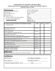 Document preview: Order Form for Placed-In-Service / Inspection Report Forms & Certification Stamps - New Hampshire