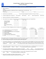 Document preview: Property Managers Application Form - United States Liability Insurance Group