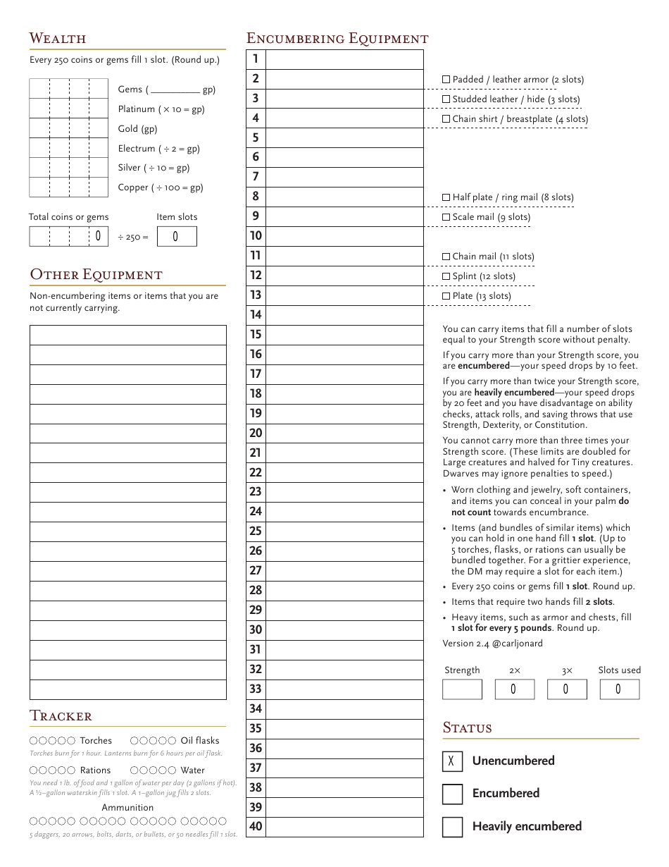 5e Inventory Tracking Sheet - Clean and Efficient Mandalorian-themed Inventory Management Template