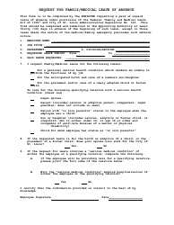 Document preview: Request for Family/Medical Leave of Absence - City of St. Louis, Missouri