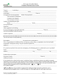 Document preview: Parent Permission Form - Girl Scouts of Southern Illinois - Illinois