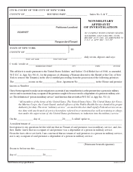 Document preview: Form SH-0520 Nonmilitary Affidavit of Investigation - New York City
