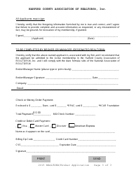 Application Form for Realtor and Broker Membership - Harford County Association of Realtors, Inc - Harford County, Maryland, Page 3