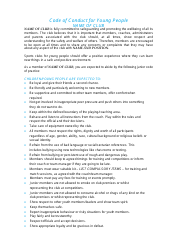 Code of Conduct for Young People Template - Sample