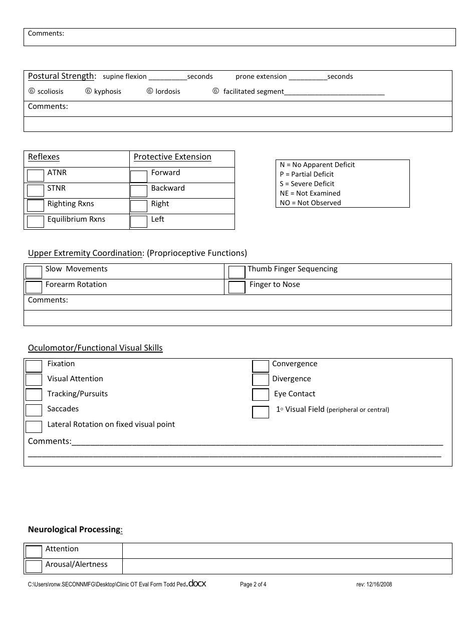 Occupational Therapy Clinic Evaluation Form - Health180 - Fill Out ...