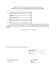 Form 4 Notice From Tenant to Landlord - Withholding Rent for Failure of Landlord to Maintain Premises as Required by Florida Statute 83.51(1) or Material Provisions of the Rental Agreement - Florida, Page 2