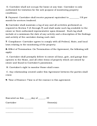 Property Caretaker Agreement Form, Page 2