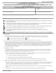 TTB Form 5300.28 &quot;Application for Registration for Tax-Free Transactions Under 26 U.s.c. 4221 (Firearms and Ammunition)&quot;