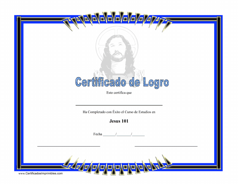 Certificado De Logro - Jesus (Spanish), Page 1