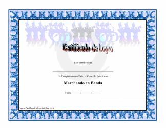 &quot;Certificado De Logro En Marchando Con Banda&quot; (Spanish)