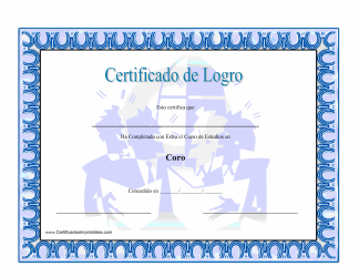 &quot;Certificado De Logro En Coro&quot; (Spanish)