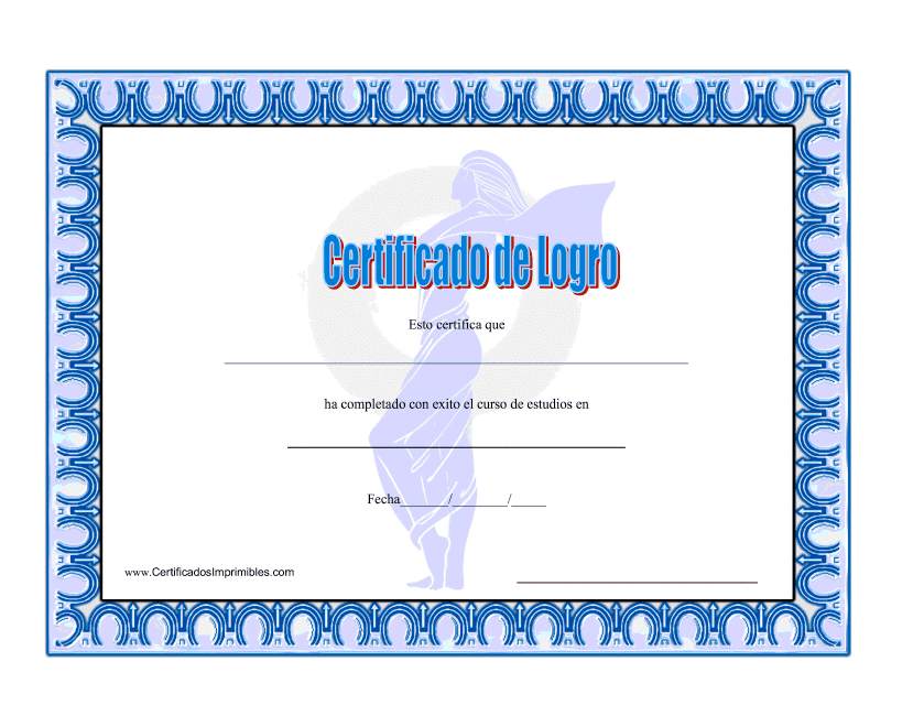 &quot;Certificado De Logro&quot; (Spanish) Download Pdf
