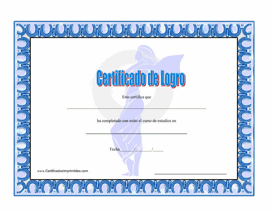 Certificado de Logro - Mujer Joven