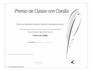 Document preview: Certificado De Logro - Cusivo Con Canilla (Spanish)
