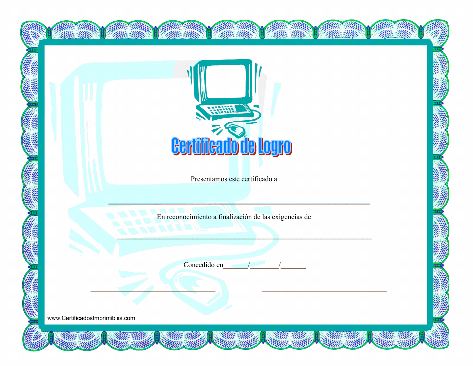 Certificado De Logro - Computadora
