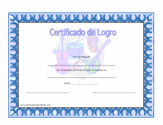 Document preview: Certificado De Logro (Spanish)