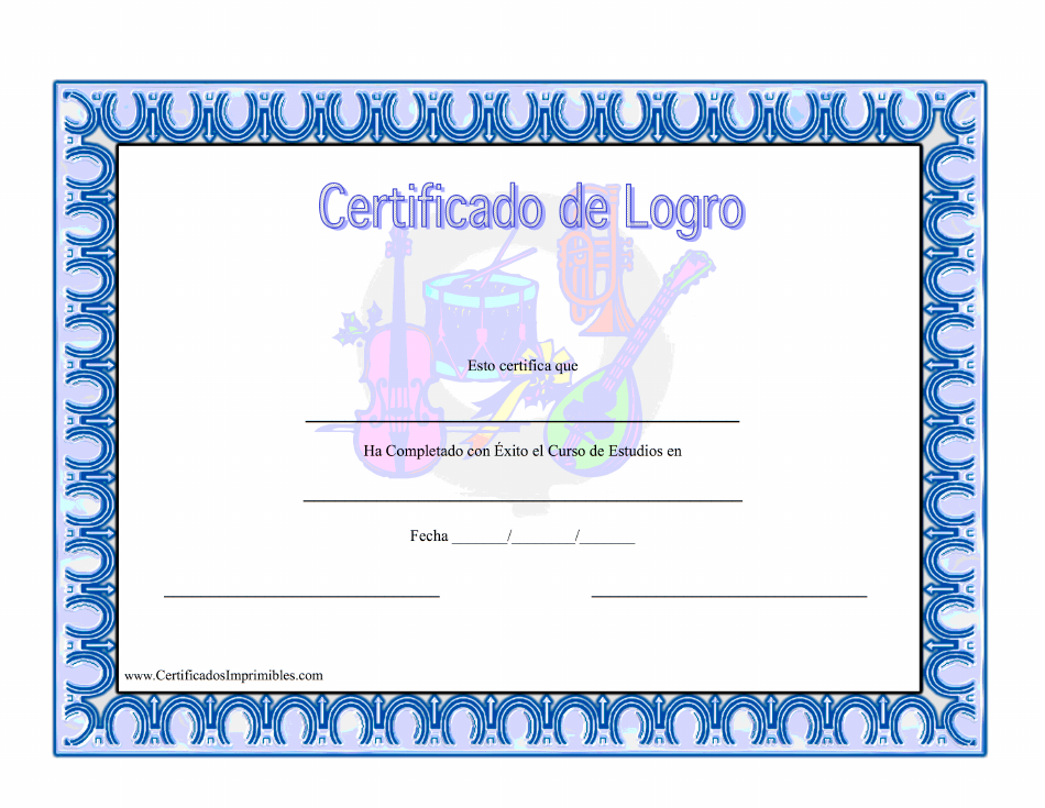 Certificado De Logro (Spanish), Page 1