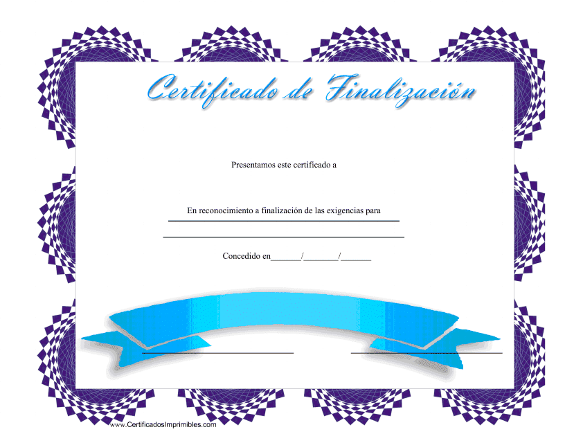 Certificado De Finalizacion - Violet (Spanish)