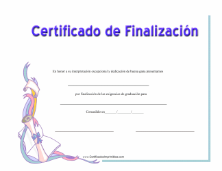 Document preview: Certificado De Finalizacion - Dark Blue (Spanish)