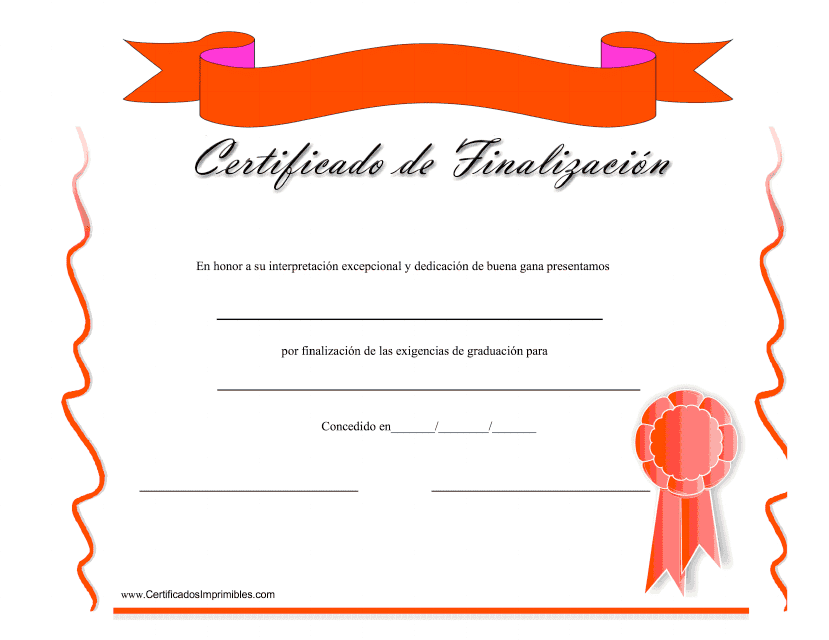 Certificado De Finalizacion - Balck (Spanish)