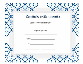 Certificado De Participacion (Spanish)