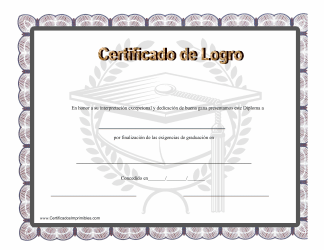 Document preview: Certificado De Logro (Spanish)